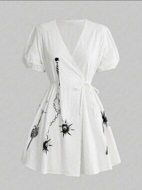 Gothic Style Wrap Dress by ROMWE, Size 12